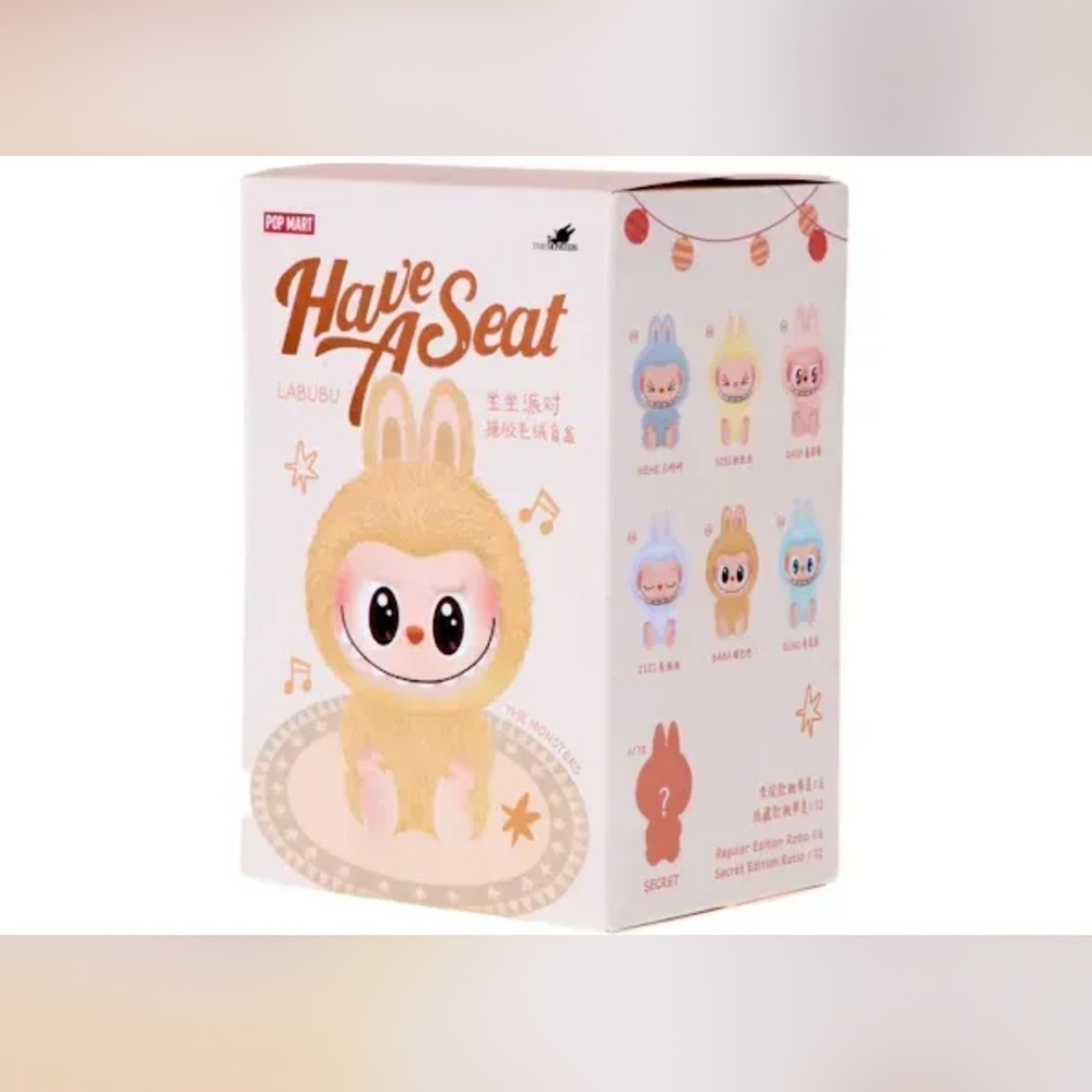 POP MART LAABUU Have A Seat Action Figure - Pink and Cream
